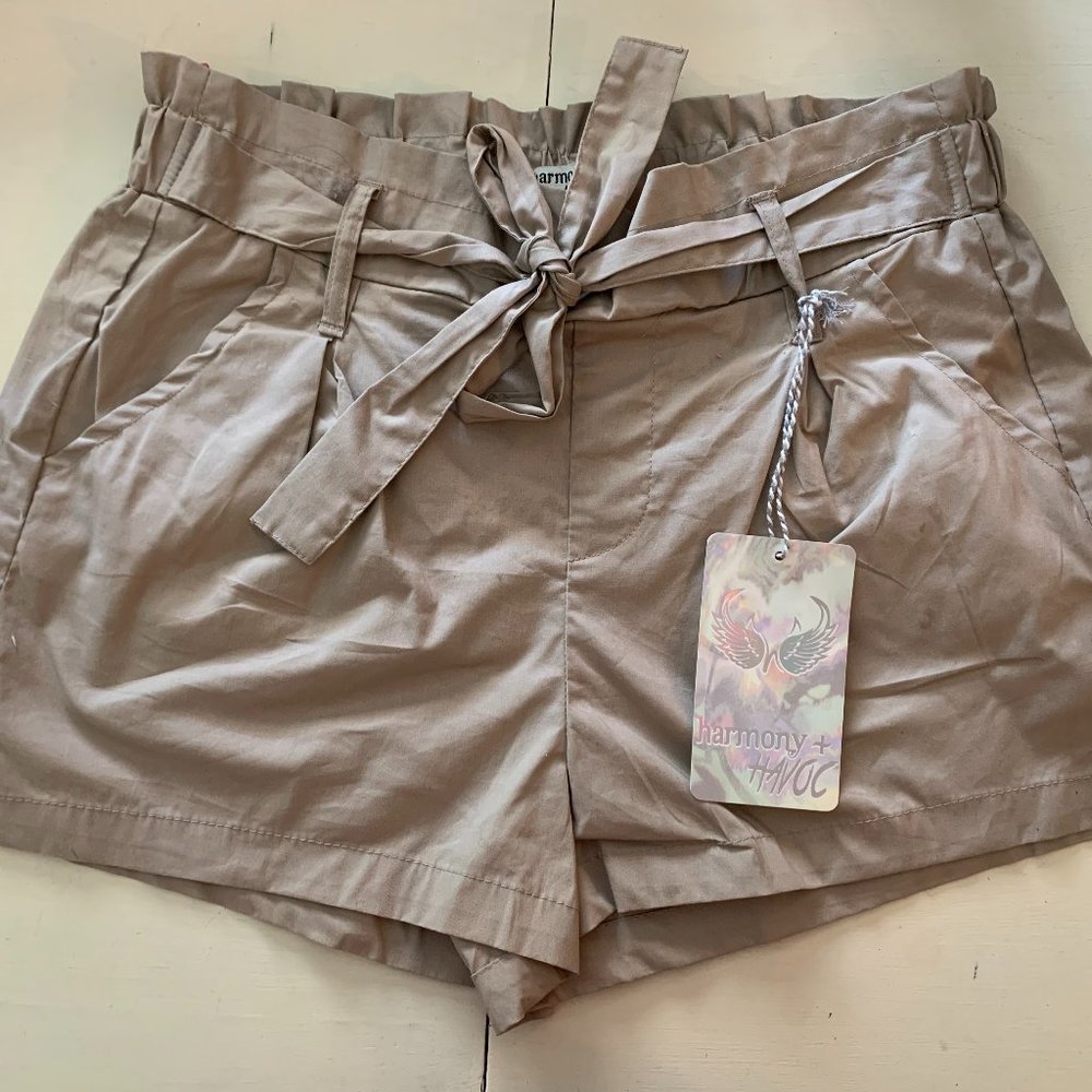Tan Paper Bag Shorts